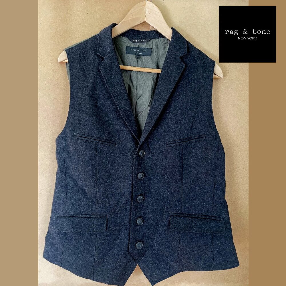 Rag & Bone Charcoal Wool Vest / Waistcoat - size 42
